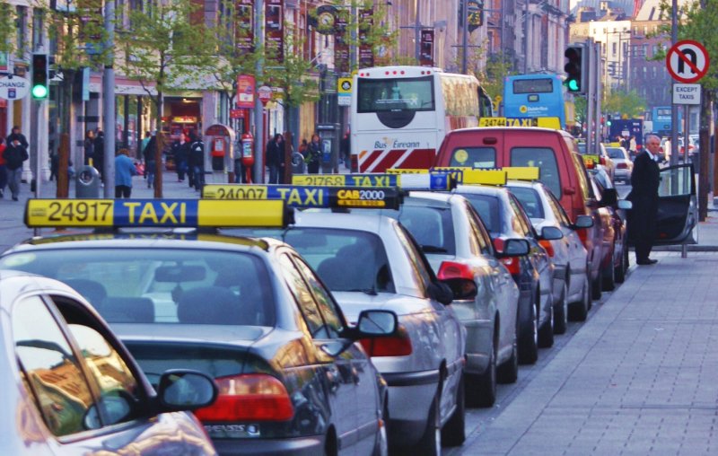 taxi Rank in Dublin, pic by Jaqian CC taxis in dublin city