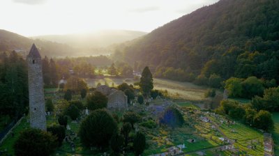 The Monastic City of Glendalough Aerial view of Monastic City at Glendalough